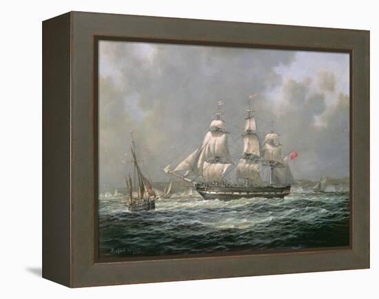 East Indiaman H.C.S. "Thomas Coutts" Off the Needles, Isle of Wight-Richard Willis-Framed Premier Image Canvas