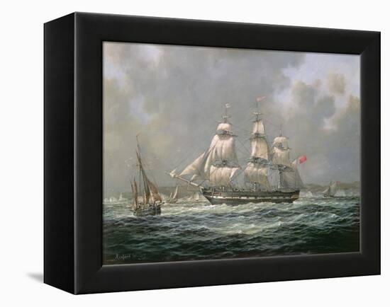 East Indiaman H.C.S. "Thomas Coutts" Off the Needles, Isle of Wight-Richard Willis-Framed Premier Image Canvas