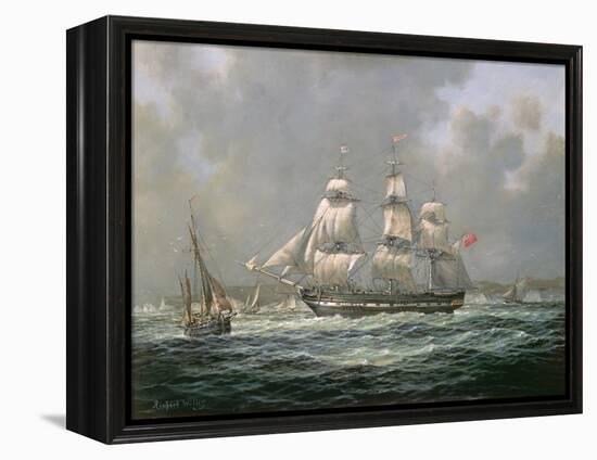 East Indiaman H.C.S. "Thomas Coutts" Off the Needles, Isle of Wight-Richard Willis-Framed Premier Image Canvas