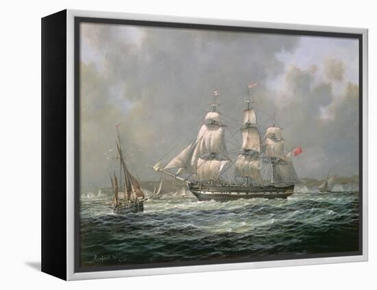 East Indiaman H.C.S. "Thomas Coutts" Off the Needles, Isle of Wight-Richard Willis-Framed Premier Image Canvas