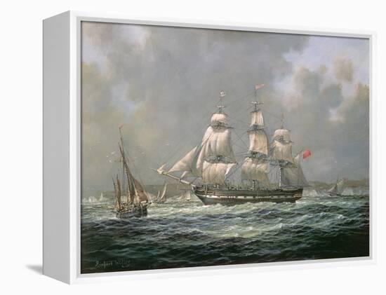 East Indiaman H.C.S. "Thomas Coutts" Off the Needles, Isle of Wight-Richard Willis-Framed Premier Image Canvas