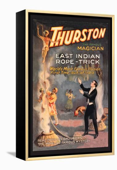 East Indian Rope Trick: Thurston the Famous Magician-null-Framed Stretched Canvas