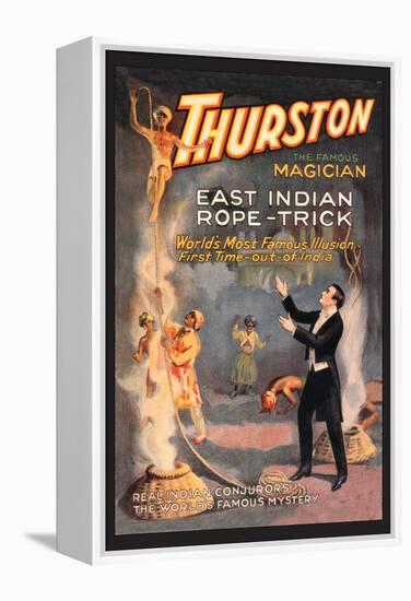 East Indian Rope Trick: Thurston the Famous Magician-null-Framed Stretched Canvas