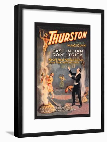 East Indian Rope Trick: Thurston the Famous Magician-null-Framed Art Print