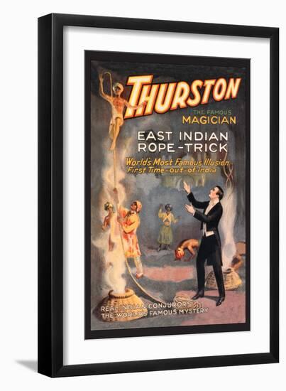 East Indian Rope Trick: Thurston the Famous Magician-null-Framed Art Print