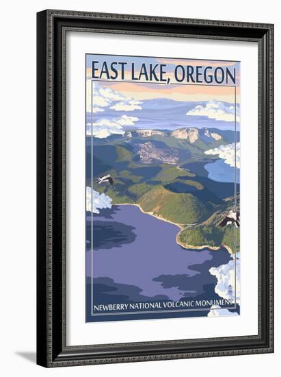 East Lake - Newberry Monument, Oregon-Lantern Press-Framed Art Print