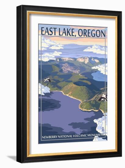 East Lake - Newberry Monument, Oregon-Lantern Press-Framed Art Print