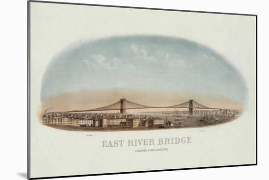 East River Bridge-null-Mounted Giclee Print