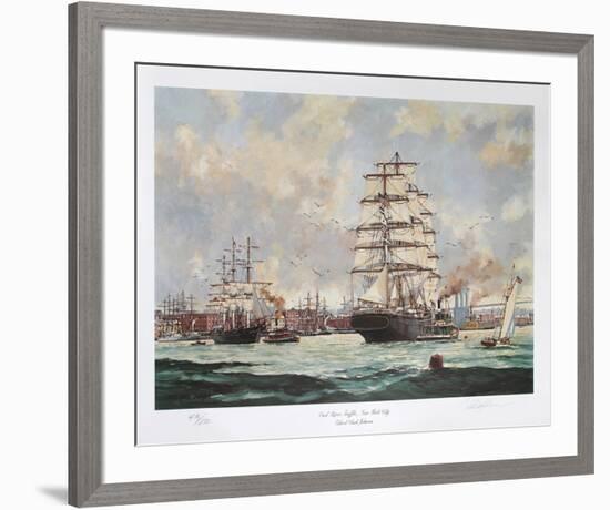 East River Traffic, New York City-Eldred Clark Johnson-Framed Collectable Print