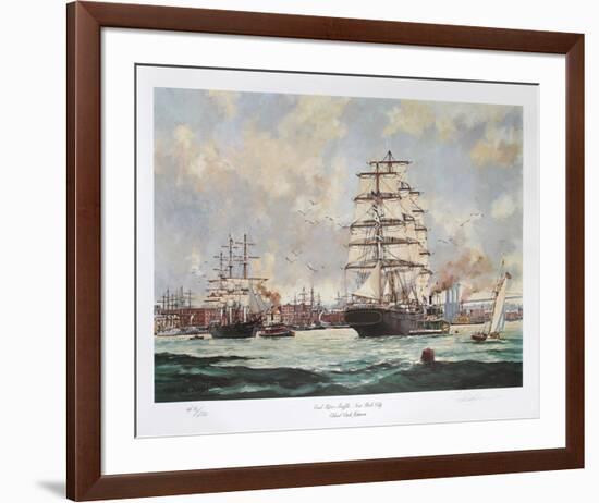 East River Traffic, New York City-Eldred Clark Johnson-Framed Collectable Print