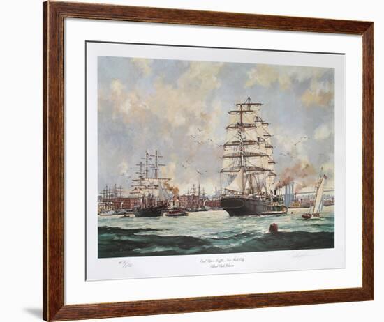 East River Traffic, New York City-Eldred Clark Johnson-Framed Collectable Print