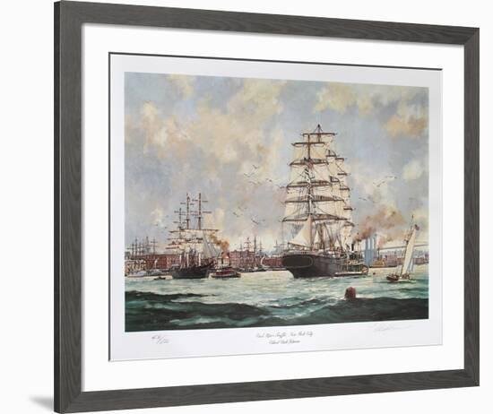 East River Traffic, New York City-Eldred Clark Johnson-Framed Collectable Print