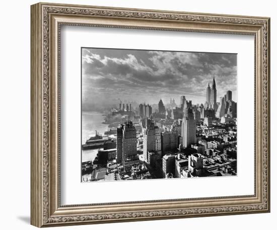 East River Waterfront and Manhattan, 1931-null-Framed Photographic Print