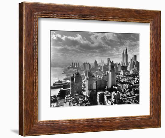 East River Waterfront and Manhattan, 1931-null-Framed Photographic Print