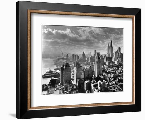 East River Waterfront and Manhattan, 1931-null-Framed Photographic Print