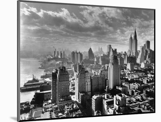 East River Waterfront and Manhattan, 1931-null-Mounted Photographic Print
