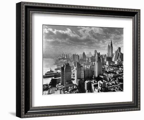 East River Waterfront and Manhattan, 1931--Framed Photographic Print