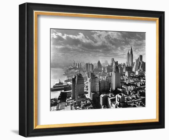 East River Waterfront and Manhattan, 1931-null-Framed Photographic Print