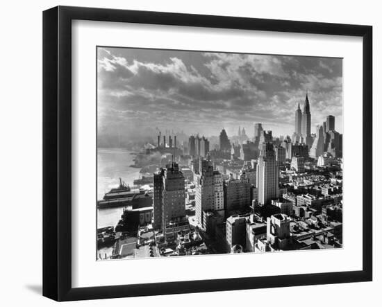 East River Waterfront and Manhattan, 1931-null-Framed Photographic Print