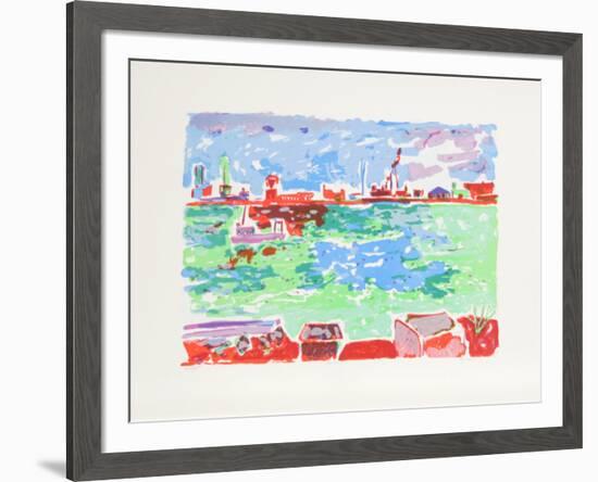 East River-Olga Sheirr-Framed Serigraph