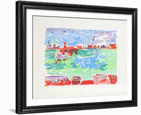 East River-Olga Sheirr-Framed Serigraph