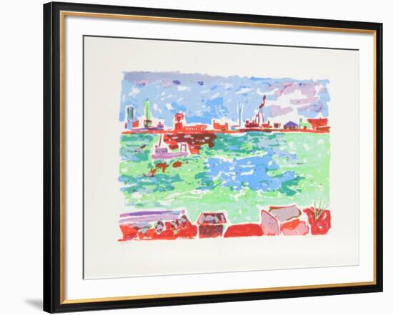 East River-Olga Sheirr-Framed Serigraph