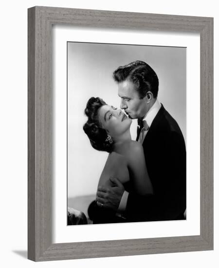 EAST SIDE, WEST SIDE, 1949 directed by MERVYN LeROY Ava Gardner and James Mason (b/w photo)-null-Framed Photo