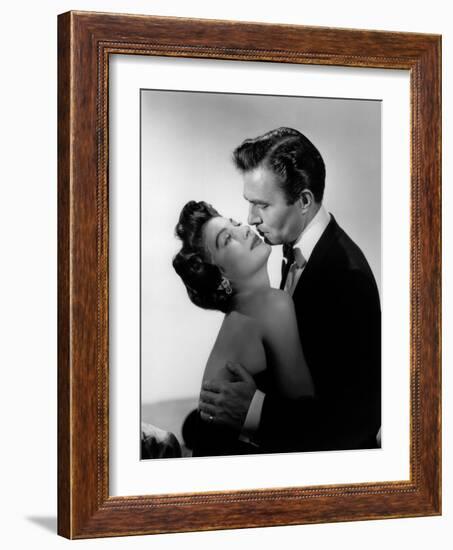 EAST SIDE, WEST SIDE, 1949 directed by MERVYN LeROY Ava Gardner and James Mason (b/w photo)-null-Framed Photo