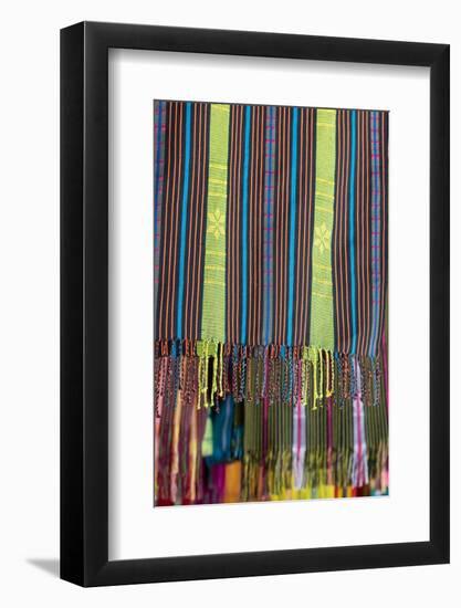 East Timor,capital city of Dili. Fabric Market, aka Tais Market. Traditional Timorese textiles.-Cindy Miller Hopkins-Framed Photographic Print