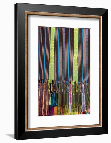 East Timor,capital city of Dili. Fabric Market, aka Tais Market. Traditional Timorese textiles.-Cindy Miller Hopkins-Framed Photographic Print