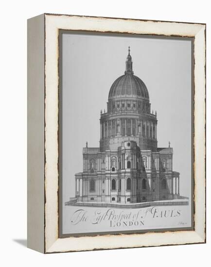 East View of St Paul's Cathedral, City of London, 1720-null-Framed Premier Image Canvas