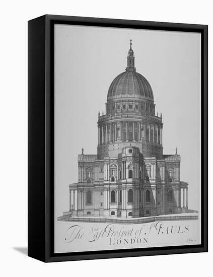 East View of St Paul's Cathedral, City of London, 1720-null-Framed Premier Image Canvas