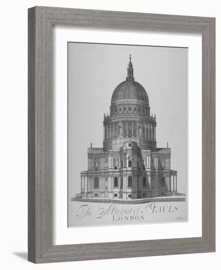 East View of St Paul's Cathedral, City of London, 1720-null-Framed Giclee Print