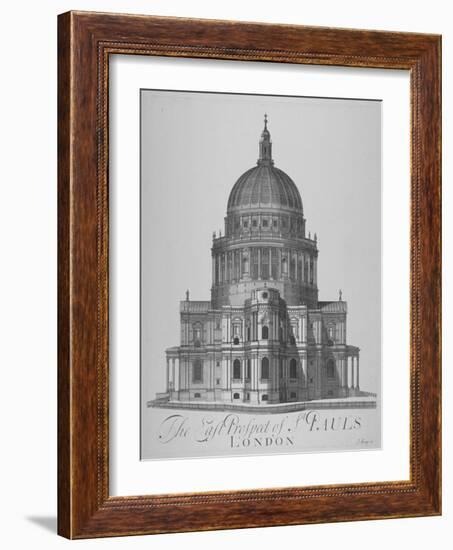 East View of St Paul's Cathedral, City of London, 1720-null-Framed Giclee Print