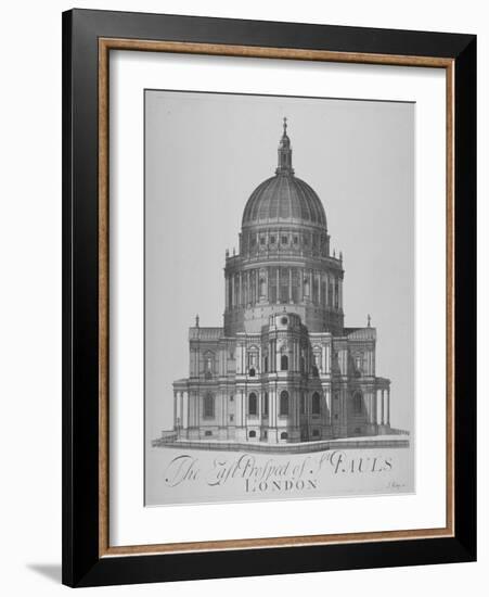 East View of St Paul's Cathedral, City of London, 1720-null-Framed Giclee Print