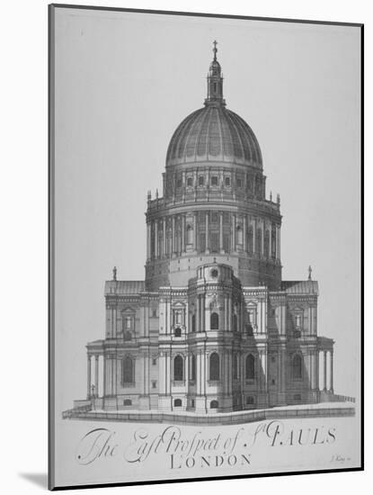 East View of St Paul's Cathedral, City of London, 1720-null-Mounted Giclee Print