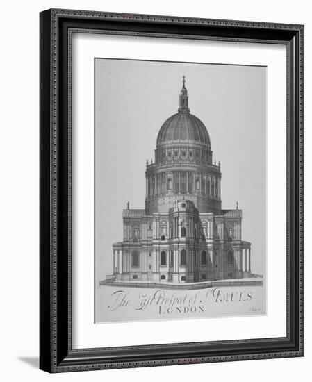 East View of St Paul's Cathedral, City of London, 1720-null-Framed Giclee Print