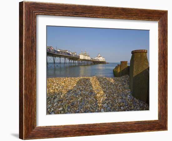 Eastbourne Pier, Beach and Groynes, Eastbourne, East Sussex, England, Uk-Neale Clarke-Framed Photographic Print