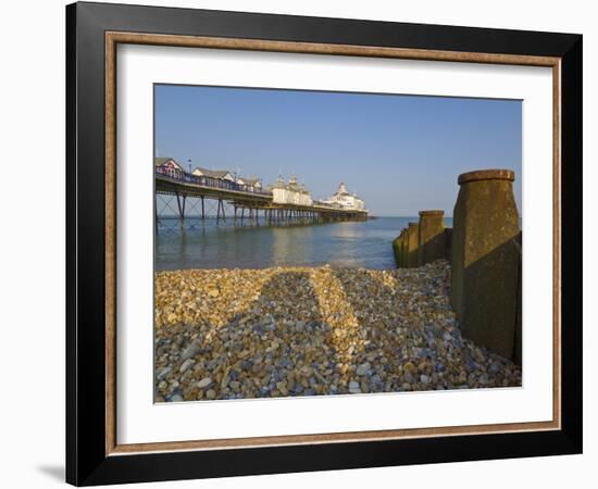 Eastbourne Pier, Beach and Groynes, Eastbourne, East Sussex, England, Uk-Neale Clarke-Framed Photographic Print