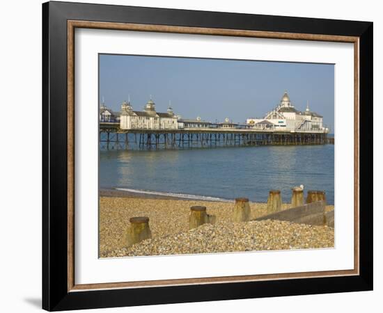 Eastbourne Pier, Beach and Groynes, Eastbourne, East Sussex, England, United Kingdom, Europe-Neale Clarke-Framed Photographic Print