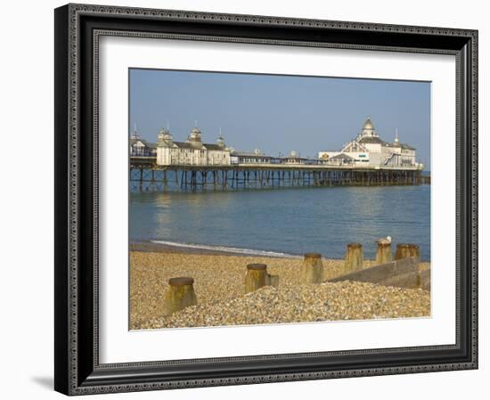 Eastbourne Pier, Beach and Groynes, Eastbourne, East Sussex, England, United Kingdom, Europe-Neale Clarke-Framed Photographic Print