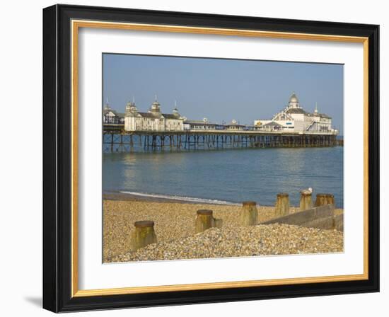 Eastbourne Pier, Beach and Groynes, Eastbourne, East Sussex, England, United Kingdom, Europe-Neale Clarke-Framed Photographic Print