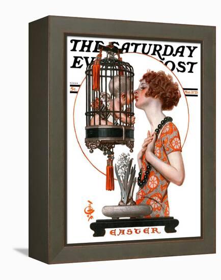 "Easter, 1923," Saturday Evening Post Cover, March 31, 1923-Joseph Christian Leyendecker-Framed Premier Image Canvas