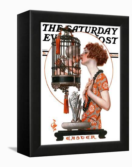 "Easter, 1923," Saturday Evening Post Cover, March 31, 1923-Joseph Christian Leyendecker-Framed Premier Image Canvas