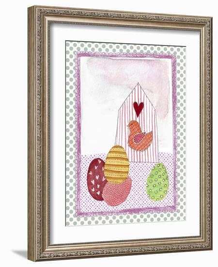 Easter Birdhouse and Eggs-Effie Zafiropoulou-Framed Giclee Print