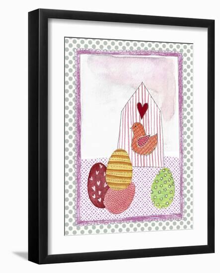 Easter Birdhouse and Eggs-Effie Zafiropoulou-Framed Giclee Print