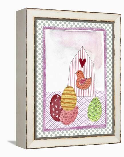 Easter Birdhouse and Eggs-Effie Zafiropoulou-Framed Premier Image Canvas