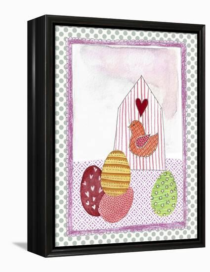 Easter Birdhouse and Eggs-Effie Zafiropoulou-Framed Premier Image Canvas