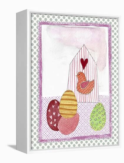 Easter Birdhouse and Eggs-Effie Zafiropoulou-Framed Premier Image Canvas