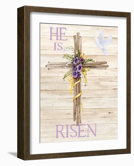 Easter Blessing Saying III with Cross v2-Kathleen Parr McKenna-Framed Art Print